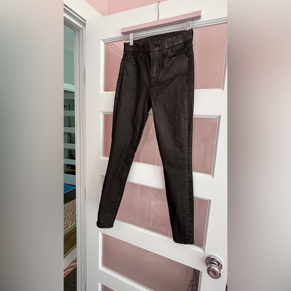 7 for All Mankind Burgundy Metallic skinny jean 23